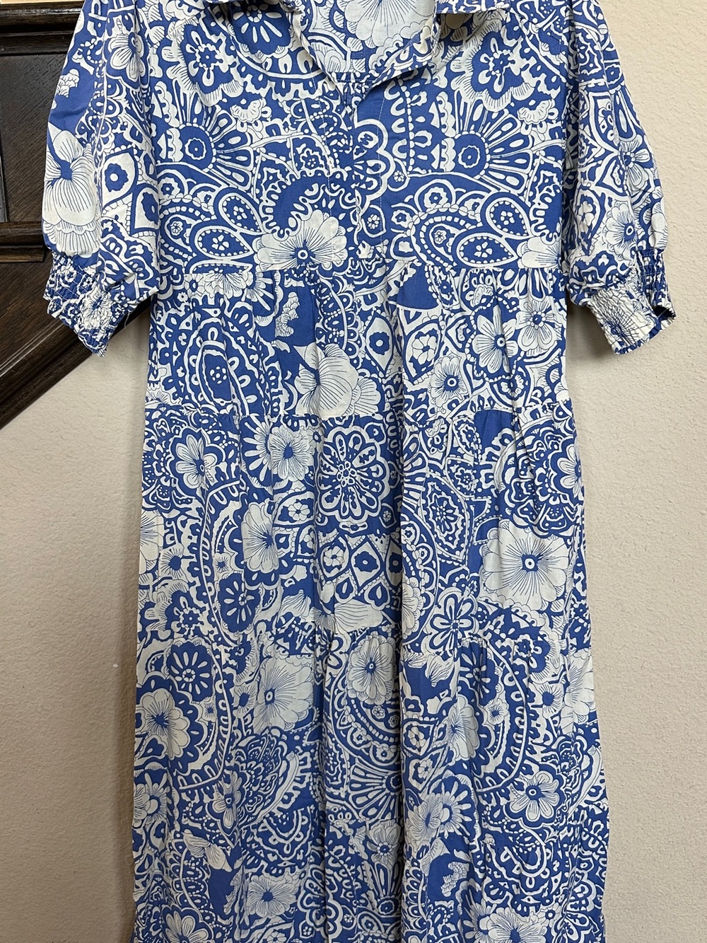 Umgee USA Paisley Tiered Midi Dress Womens Western Small S Cottage Grandmacore